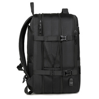 Mochila de negocios unisex de gran capacidad, duradera, con USB, Oxford, expandible, de poliéster, para viajes, escuela, portátil.