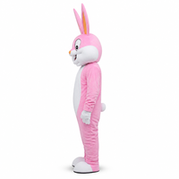 Hasen-Maskottchen-Kostüm Umweltfreundlicher Atmungsaktiver Plüsch-Hasenanzug Hochsichtbares Netz-Schaumstoffkopfteil 4 Farben Halloween TV/Film Unisex