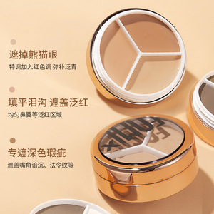 Paleta <span class=keywords><strong>de</strong></span> <span class=keywords><strong>corrector</strong></span> <span class=keywords><strong>de</strong></span> 3 colores FOMIX BEAUTY GLAZED, humectante blanqueador, cobertura <span class=keywords><strong>de</strong></span> larga duración para <span class=keywords><strong>ojeras</strong></span>, acné, sombreado <span class=keywords><strong>de</strong></span> poros - Product Image 3