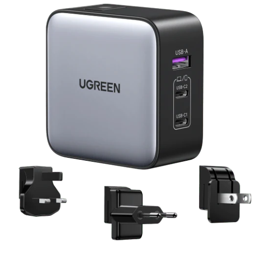 UGREEN Nexode 65W GaN Charger 3-Port USB C PD3.0 QC4.0 PPS SCP Foldable Plug Fast Charging Adapter for MacBook iPhone Samsung