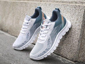 B-YS03 Scarpe Casual da Uomo per Escursionismo e Passeggio Comode Scarpe Sportive Allacciate per Esterno Autunno e Inverno Alla Moda Colore Bianco - Product Image 4