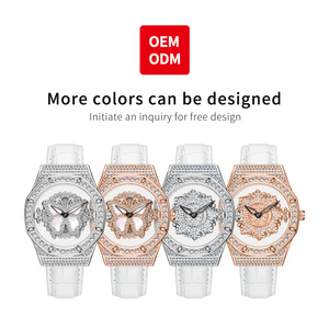Montre pour <span class=keywords><strong>femme</strong></span> OEM 9996, mode, étanche 3ATM, mouvement à quartz, bracelet en cuir de haute qualité, boîtier en alliage - Product Image 3