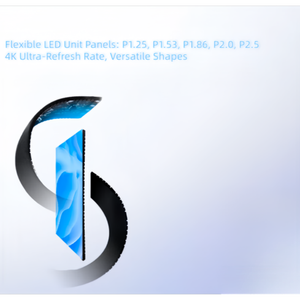 Écran OLED souple à surface incurvée flexible P1.2-P2.5, formes <span class=keywords><strong>colonne</strong></span>/cylindre/cercle, résolution 8K, étanche IP20/IP65, vidéo - Product Image 2