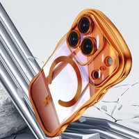 Coque de téléphone portable transparente ondulée et bouclée avec placage de luxe pour iPhone 17 Pro Max 16 15 14 13, compatible avec la charge magnétique, en TPU souple