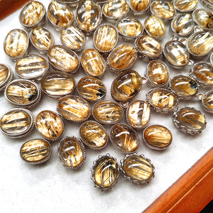 Hot Bán Dễ Thương S925 <span class=keywords><strong>Rutile</strong></span> Thạch Anh Hình Bầu Dục Cắt Chữa Bệnh Tinh Thể <span class=keywords><strong>Rutile</strong></span> Trong Thạch Anh Cho Đồ Trang Sức Phụ Kiện Thời Trang - Product Image 4