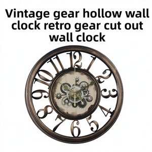 Reloj de Pared de Cuarzo de Estilo Europeo-Americano, Vintage, de Plástico, con <span class=keywords><strong>Hora</strong></span> Mundial, Visualización de 24 Horas, Moderno, Simple, Elegante y Decorativo - Product Image 2