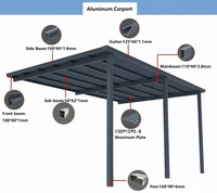 Panneaux de toiture en aluminium ondulé Amas Sun Shade Great Wall pour abris de stationnement et carports