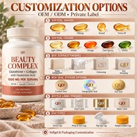 Complément Beauté Complexe 1500mg OEM ODM, Gélules de Glutathion et Collagène avec Acide Hyaluronique pour Peau, Cheveux et Ongles