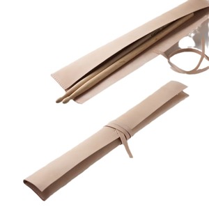 Paquete de dos baquetas con cubiertas de cuero (mismo estilo que las utilizadas en el comercio electrónico transfronterizo), bolsa de almacenamiento para baquetas - Product Image 5