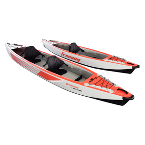 Kayak <span class=keywords><strong>gonflable</strong></span> K410 de 14 pieds pour <span class=keywords><strong>2</strong></span> <span class=keywords><strong>personnes</strong></span> Kayak à pédales simple avec pagaies à deux sièges pour la pêche dans les rivières Matériau de coque en PVC de 4m de long - Product Image 3