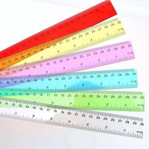 Règle droite transparente multicolore Glosense de 30 cm en PVC et plastique, populaire auprès des étudiants, pour le bureau et la papeterie scolaire - Product Image 6