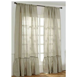 Rideaux de couleur unie en tulle de lin et de coton pour fenêtre occultante cantonnières transparentes pour salon chambre hôtel - Product Image 3