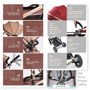 Poussette Bébé 3-en-1 Légère et Abordable pour Nouveau-né, Poussette en Aluminium avec Siège Auto et <span class=keywords><strong>Nacelle</strong></span> - Product Image 3