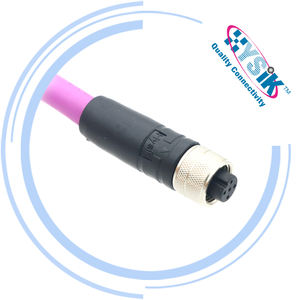 Пользовательские Profibus B кодирование M12 кабель 5 контактов водонепроницаемый AWG22 экранированный разъем переформованный кабель - Product Image 2