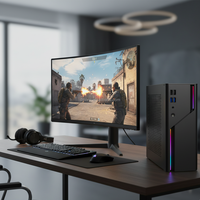 Boîtier PC industriel K16 Slim Vertical Mini ITX, support alimentation 1U, extension PCIe, RGB en option, boîtier métallique, système embarqué OEM ODM
