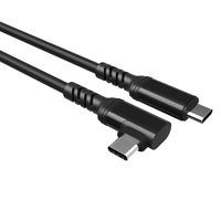 Cable USB-C Thunderbolt en Ángulo Recto de 90 Grados, 100W 5A, Cable Tipo-C de Carga Rápida, Pantalla de Video 4K, Función Completa, Todo en Uno