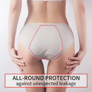 Culottes hygiéniques sexy en dentelle <span class=keywords><strong>taille</strong></span> basse anti-fuites pour femmes grandes tailles - Culottes de maternité à trois couches - Product Image 4