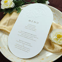 Tarjetas de menú de logotipo de lámina dorada con diseño floral en relieve de lujo personalizado, tarjeta de programa, papel de estampado en caliente, menús de boda