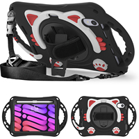 Étui pour tablette Super Cute Design Robuste Armor avec béquille et bandoulière pour iPad mini 6/7 8.3 2021/2024