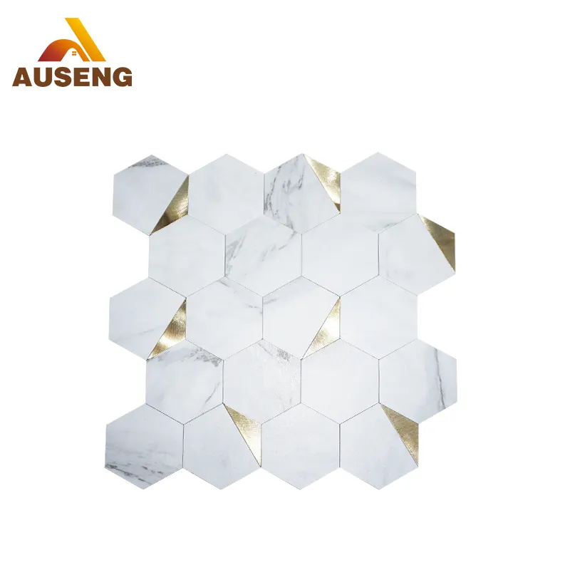 Azulejos de Pvc autoadhesivos impermeables para suelo de mármol 3d, murales de baño antideslizantes, pegatinas de decoración para el hogar