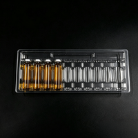Plateau alvéolé rectangulaire 10 ml 10 compartiments, insert en PVC transparent pour ampoules, plateau alvéolé médical en plastique OEM en vrac