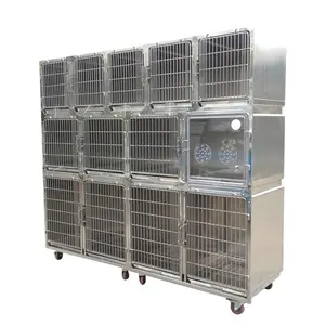 VTS-0510 autre équipement d'élevage 304 Cage vétérinaire en acier inoxydable pour chien et chat Cage pour animaux personnalisée