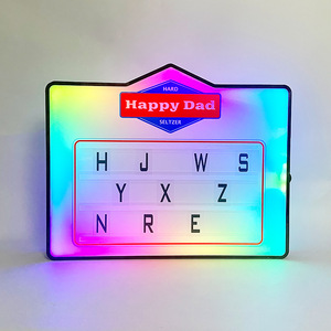 Letrero LED Circular Luminoso, Letrero de Acrílico Art Deco, Letras LED RGB Recargables y Coloridas con Control Remoto, Letrero para Exhibición en el Hogar - Product Image 6