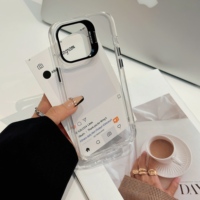 Support de cadre d'anneau de caméra de bouton en métal TPU acrylique clair Transparent coque arrière de téléphone portable pour iPhone Samsung