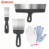 Spatule à mastic en acier inoxydable 35 cm, truelle à plâtre murale, couteau à mastic, outil de lissage, lame flexible, manche en plastique