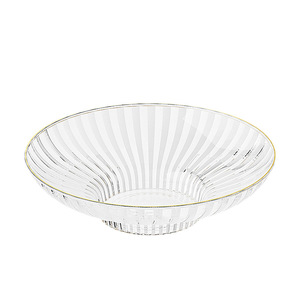 Striped Tall Fruit Plate Round <b>Plastic</b> Large Capacity For Living Room Coffee <b>Table</b> Decorative Trays - Product Image 5