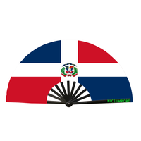 Éventails pliables à la main avec drapeau de la Barbade, grands éventails pour la danse en ligne, les mariages en plein air et les fêtes