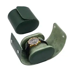 사용자 정의 로고 손목 시계 케이스 도매 3 슬롯 스토리지 롤 정품 가죽 선물 상자 여행 시계 롤 케이스 손목 시계