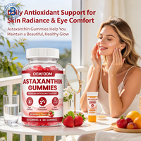 Gummies de Vitamines Antioxydantes Astaxanthine & Resvératrol à Marque Blanche OEM pour Soins de la Peau