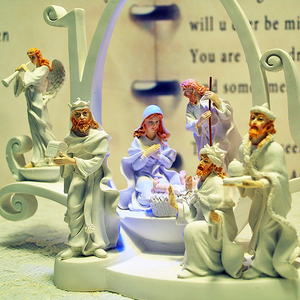 Scène de créativité avec Figurine peinte à la main, 21 cm, décor de noël, cadeau de fête religieuse, Figurine peinte à la main - Product Image 4