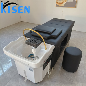 Lit de massage et lavabo Kisen de luxe moderne pour salon de beauté et coiffure avec circulation d'eau et vapeur à vendre - Product Image 5