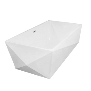 Bañera Acrílica Ovalada Independiente Misano Kukri de 59 Pulgadas, Moderna, para Hotel, con Diseño Ecológico y Desagüe Blanco - Product Image 1