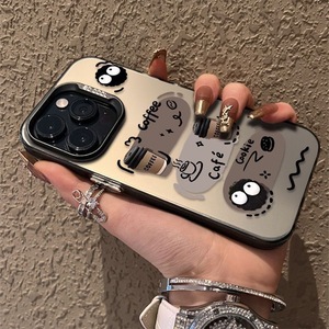 Cassa creativa del telefono del fumetto della sfera di carbone per il telefono di <span class=keywords><strong>iPhone</strong></span> 15 Pro <span class=keywords><strong>14</strong></span> più nuova copertura antiurto popolare del caffè nero creativo - Product Image 4