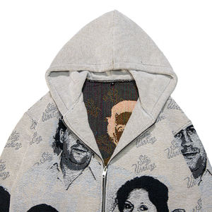 <span class=keywords><strong>Sudadera</strong></span> con Capucha y Cremallera de Diseño Familiar Personalizado, Tejido Jacquard, Otoño, ODM, Poliéster/Algodón - Product Image 4