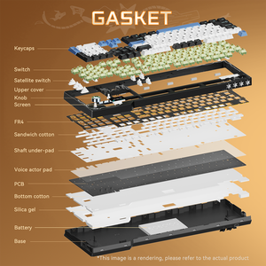 <span class=keywords><strong>Ajazz</strong></span> AK35I V4 Mechanische Gaming-Tastatur mit Display und Knopf 10000mAh Dichtung struktur Drahtloser Tri-Mode-RGB-Hintergrund beleuchtung Hot-Swap - Product Image 3