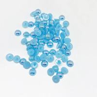 Perles semi-circulaires colorées de 8 mm, irisées, à dos plat, demi-perles pour la décoration de cadres DIY, embellissement à la colle crème, artisanat pour enfants