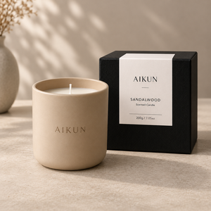 Vela Aromática AIKUN Premium con Logotipo Personalizado, en Frasco de Cerámica con Cera de Soya, Hecha a Mano, de Larga Duración, 100% Orgánica - Product Image 2