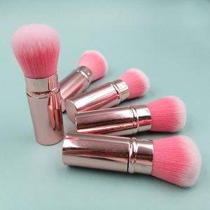 Pinceau à poudre télescopique rétractable en or rose, marque privée, pour le visage, outils cosmétiques de maquillage, mini pinceaux à blush individuels, vente en gros - Product Image 4