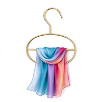 Cintres d'affichage de serviettes en métal doré Double couche écharpe manteau Hijab organisateur Ellipse motif élégant elliptique 2 boucles Design