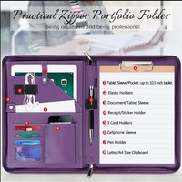 Dossier de conférence d'affaires exécutif organisateur de documents à glissière taille A4 Padfolio étui portefeuille style couverture rigide feuilles mobiles
