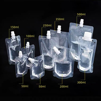 Portable Voyage Rechargeable Vide Squeeze Pouch Rechargeable Stand-up Vide Emballage Sacs Liquide En Plastique Transparent Vide Emballage