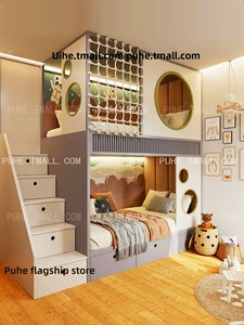 <span class=keywords><strong>Lit</strong></span> superposé double moderne et minimaliste pour garçon, en bois massif, <span class=keywords><strong>avec</strong></span> design en forme de cabane dans les arbres et structure en corde, pour enfants, <span class=keywords><strong>avec</strong></span> <span class=keywords><strong>rangement</strong></span>, <span class=keywords><strong>lit</strong></span> mezzanine - Product Image 4