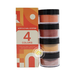 Poudre à ongles acrylique professionnelle couleurs 4 pièces ensemble Salon Nail Art fournitures haute qualité Nude rose trempage <span class=keywords><strong>paillettes</strong></span> poudre acrylique - Product Image 4