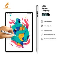 Nouveau stylet magnétique actif rechargeable pour tablette iPad 2018 et versions ultérieures, avec prise en charge de l'inclinaison, rejet de la paume et chargement Type-C, 2 remplacements