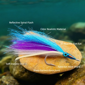 Streamers <span class=keywords><strong>de</strong></span> pêche à la mouche Tarpon améliorés avec des yeux <span class=keywords><strong>de</strong></span> poisson 3D, effet réfléchissant et lumineux pour la pêche à la mouche en eau salée et la pêche au <span class=keywords><strong>leurre</strong></span> - Product Image 3