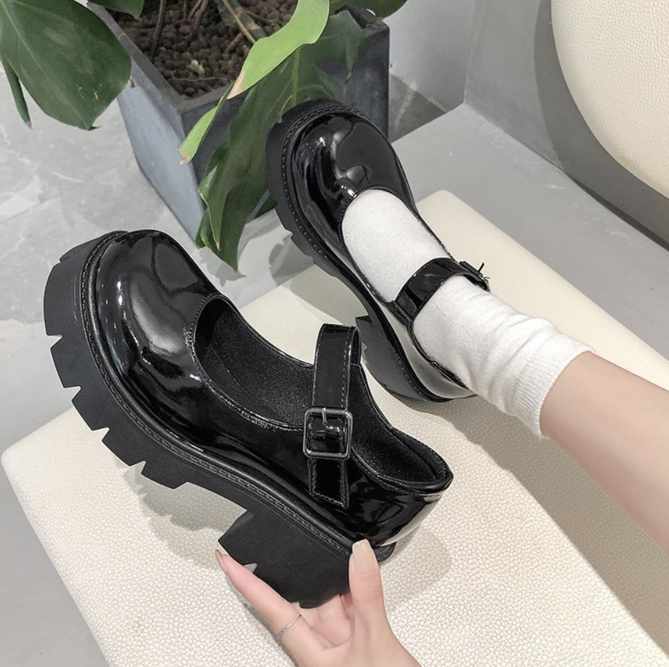 【送料関税込】★韓国★大人気★Mary Jane Shoes★ (22-446) Women's Korean Mary Jane 5cm Chunky Heel Shoes Pumps Comfort